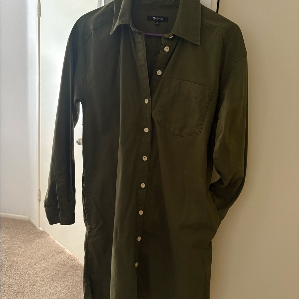 Madewell Olive Long Sleeve Dress